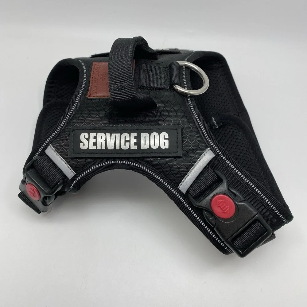 Albcorp Black Nylon Service Dog Vest‎ No-Pull Harness with Handle Size S Small